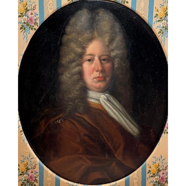 Red Portrait of a Baroque Gentleman Early 18th Century English School Oil on Canvas For Sale - Image 8 of 18