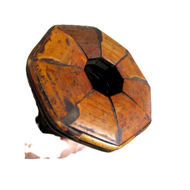 Auburn Vintage Split Woven Bamboo Floor Vase For Sale - Image 8 of 10