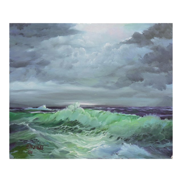 'After the Storm' by Roy Rose Sales, 2003, Turbulent Seascape For Sale