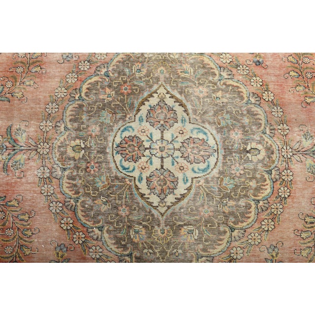 Orange 1970s Vintage Persian Handmade Wool Cotton Orange Oversized Rug For Sale - Image 8 of 9