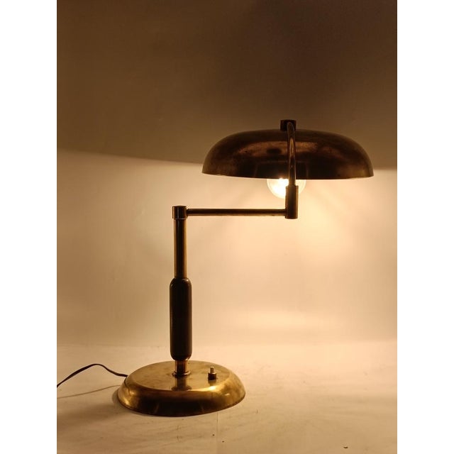 Brass Table Lamp with Swivel Arm from La Maison Desny, France, 1950s For Sale - Image 6 of 9