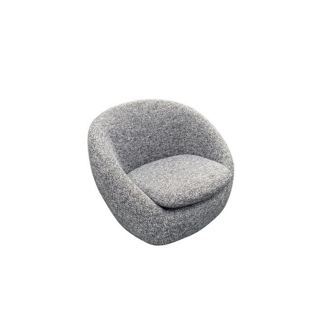 West Elm West Elm Cozy Swivel Chair — Performance Bouclé, Grey, Never Used For Sale - Image 4 of 5
