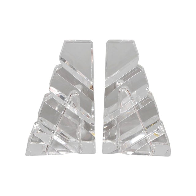 Postmodern Rogaska "Legacy" Lead Crystal Bookends, a Pair For Sale - Image 3 of 7