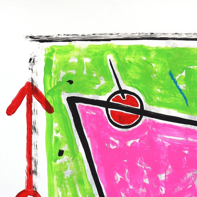 Abstract Tipsy Geometry - Original Geometric Pop Street Art Acrylic Painting on Posterboard by Gary John For Sale - Image 3 of 6