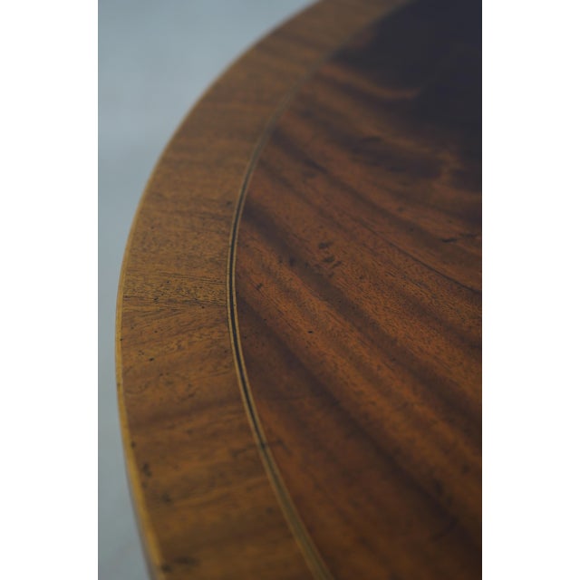 Brown Baker Attributed Demilune 1 Door Mahogany Commode Console Cabinet For Sale - Image 8 of 14