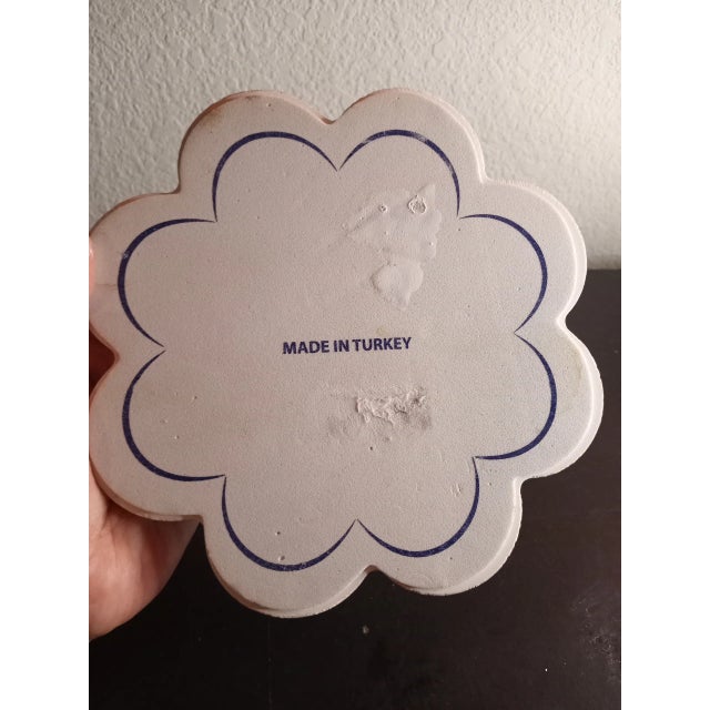 Hand Painted Iznik Turkey Ceramic Trivets - Set of 2 For Sale - Image 9 of 10