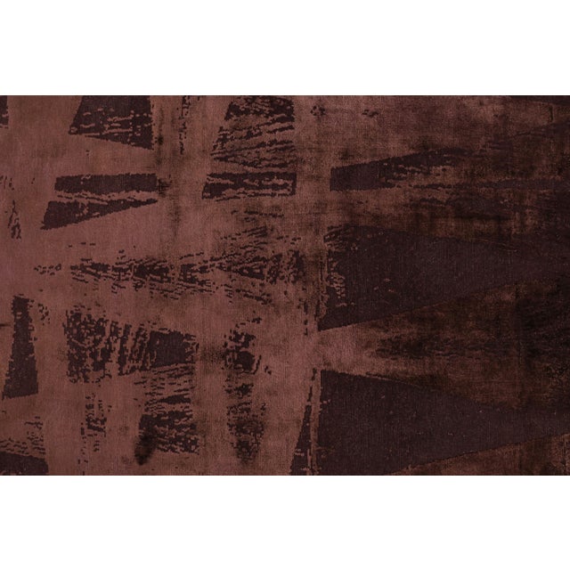 Contemporary Rug & Kilim’s Modern Geometric Rug in Burgundy Tones “Diamonds Vintage” For Sale - Image 3 of 8
