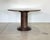Round dining table from the 1970s, wood and wicker
