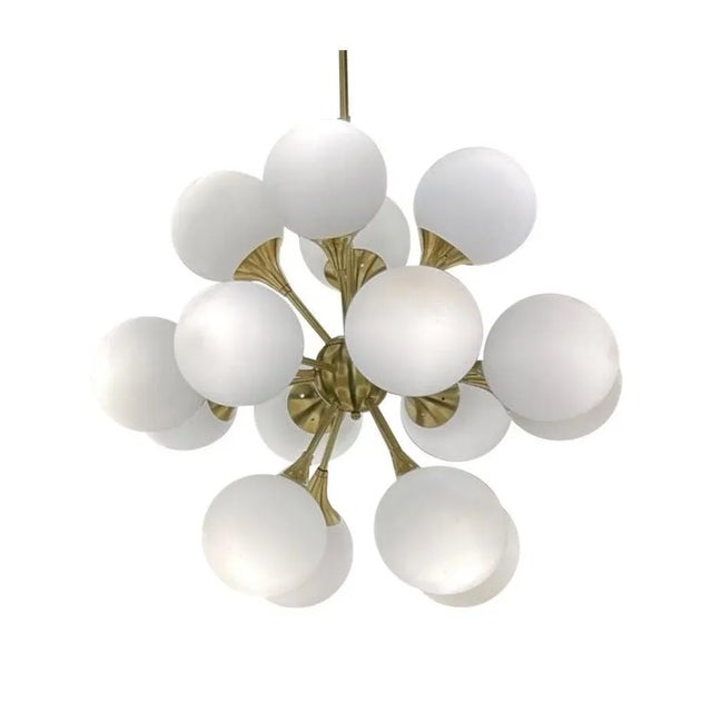 Vintage Late 20th Century Murano Glass and Brass Sputnik Cloud Chandelier For Sale - Image 9 of 9