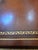 Brown Vintage Leather Top Embossed Game Card Table For Sale - Image 8 of 13