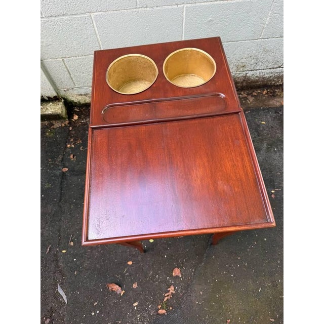 Brown Vintage Early 20th Century Walnut Rafraichissoir Wine Cooler Table/ Side Table With Drawer For Sale - Image 8 of 12
