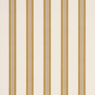 Schumacher Chatham Stripe Wallcovering In Ochre For Sale
