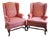 Queen Anne Baker Style Wingback Chairs For Sale