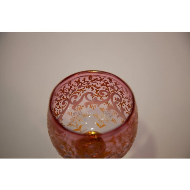 Moser Glassworks Early 20th Century Moser Glass Goblets- Set of 6 For Sale - Image 4 of 7