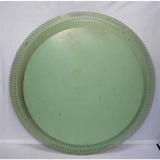 Mid-Century Modern Mid Century Asian Round Painted Tray For Sale - Image 3 of 6