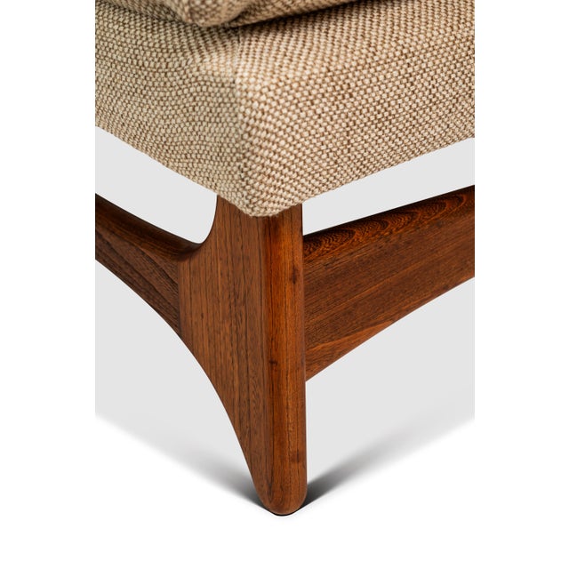 Set of Two (2) Restored Mid-Century Modern Ottomans / Footstools in Oak in the Manner of Adrian Pearsall, Usa, C. 1960s For Sale - Image 16 of 18