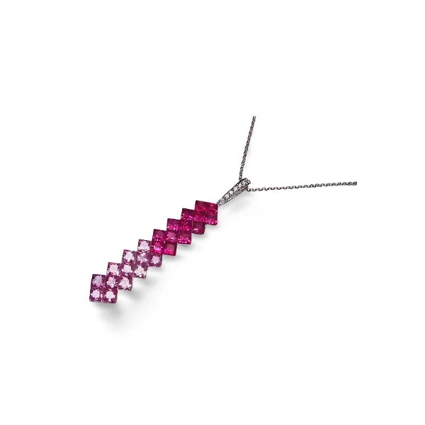 Add a vibrant and sophisticated touch to your jewelry collection with this exquisite 14K White Gold Multi-Color Sapphire...