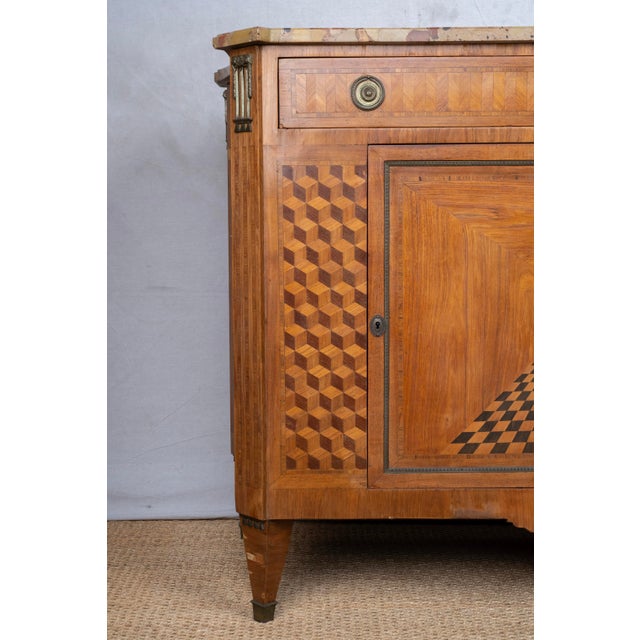 Wood 19th Century French Chest With Parquetry Inlay For Sale - Image 7 of 17