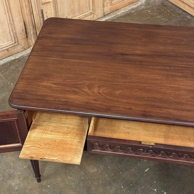 Antique French Louis XVI Mahogany Desk by Hirler of Alsace For Sale - Image 17 of 18