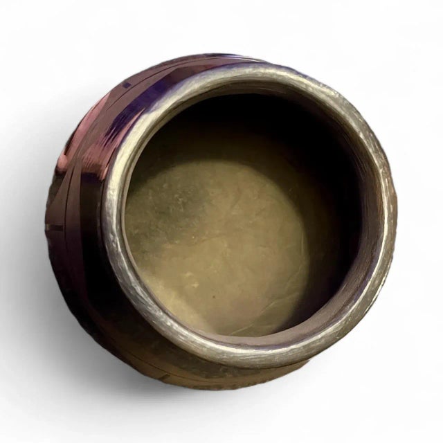 Ceramic D Aguilar Blackware Pueblo Pottery Vase-Southwestern-New Mexico-Native American For Sale - Image 7 of 9