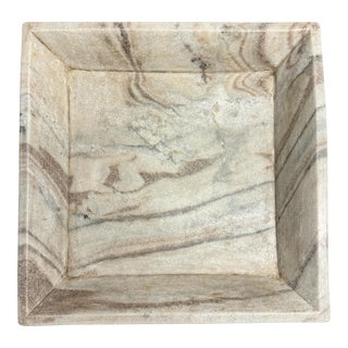 Rather Large Carved Marble Tray For Sale