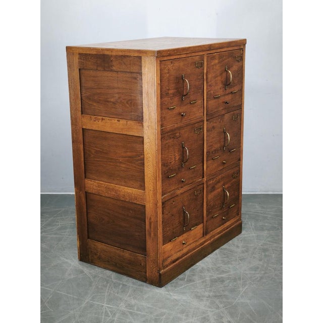 Czech Oak Filing Cabinet from Baťa Factory, Zlín, 1930s For Sale - Image 6 of 18