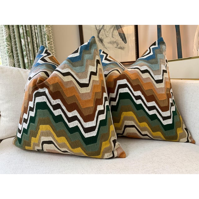 Not Yet Made - Made To Order Pierre Frey “Fanfare” in Tentation Embroidery Down Filled Pillows - a Pair For Sale - Image 5 of 6