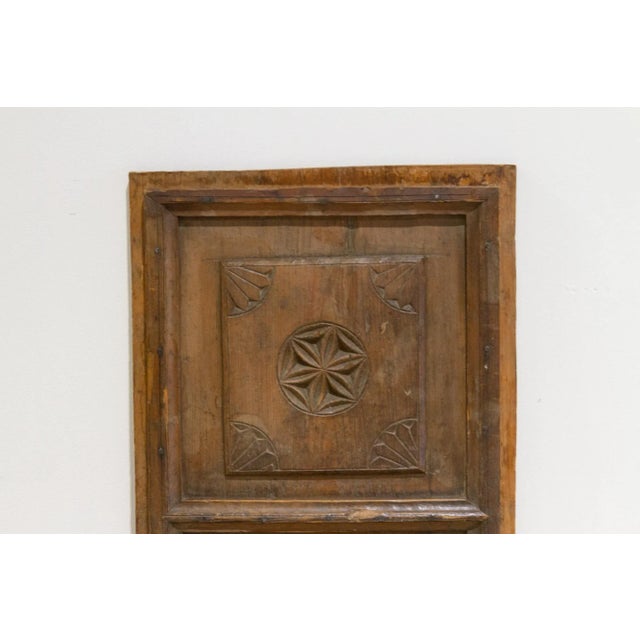 19th Century Ancient Door W/ Flower Carved Design For Sale - Image 5 of 8