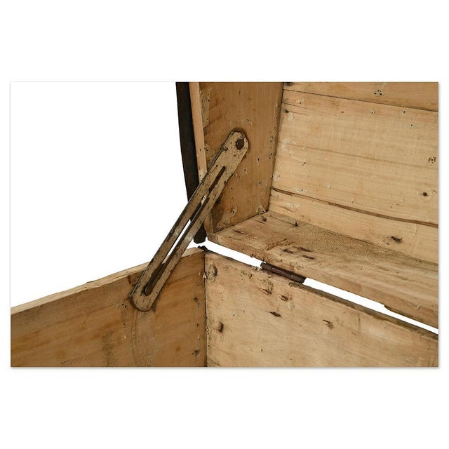 Wooden Transport Trunk with Steel Reinforcements For Sale - Image 9 of 10
