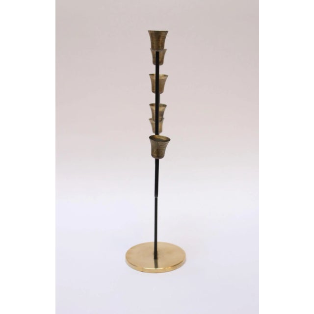 Mid-Century Modern Danish Modern Seven-Arm Brass Candelabrum by Svend Aage Holm Sørensen For Sale - Image 3 of 13
