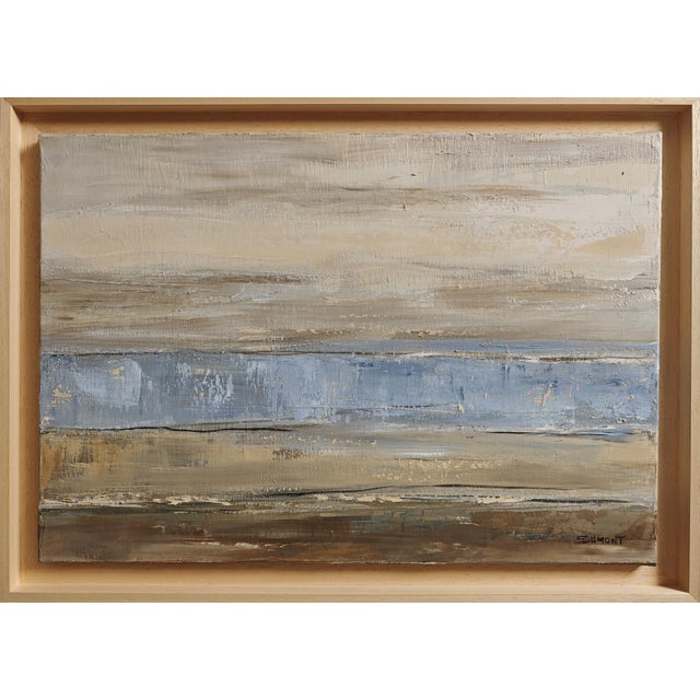 Contemporary Between Sky and Shore, Abstract Landscape, Minimalism, French Artist, Framed by Sophie Dumont. For Sale - Image 3 of 8