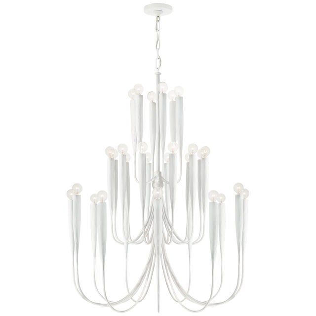 Acadia Large Chandelier in Plaster White Designer: Julie Neill Canopy: 5.5" Round Mounting: Chain Shade Detail: No Option...