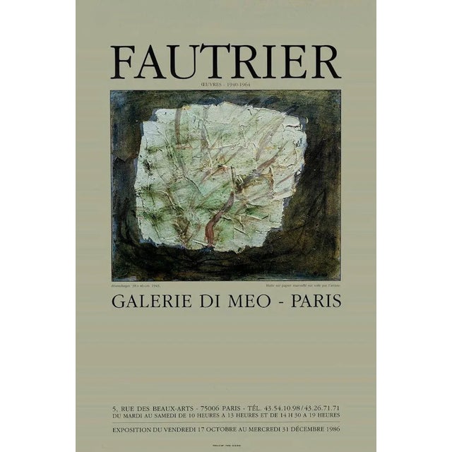 This Fautrier - Galerie Di Meo is a vintage poster. This artwork was realized on occasion of the exhibition Fautrier...