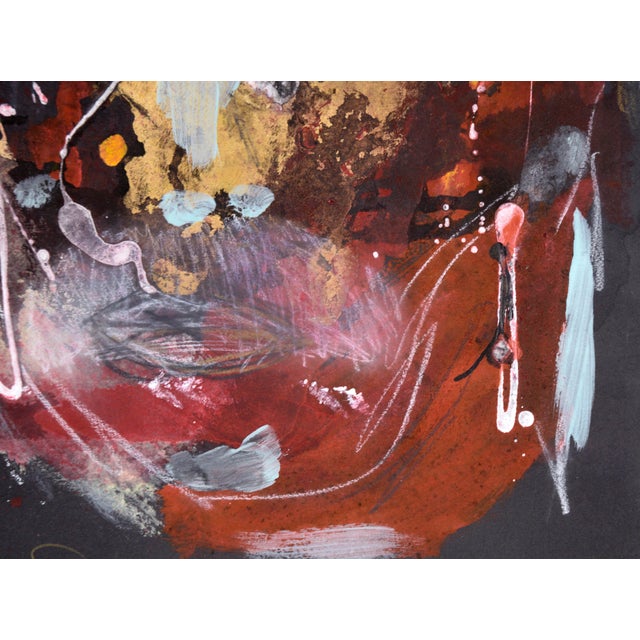 Abstract Expressionist Portrait in Acrylic on Paper by Ricardo De Silva For Sale - Image 4 of 8