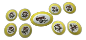 Late 20th Century Mottahedah Shellfish Plates and Matching Platter - Set of 9