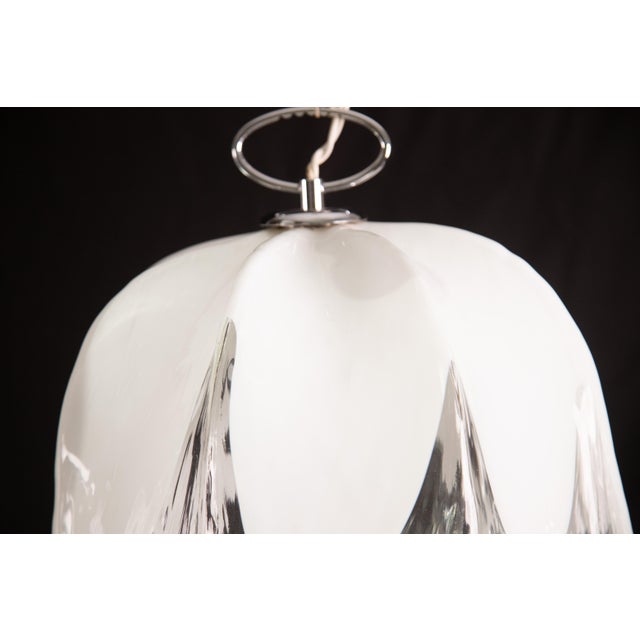 Midcentury Murano White Pendant, 1980s For Sale - Image 6 of 11