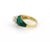 Contemporary Opal Diamond & Green Enamel 18k Yellow Gold Cocktail Ring - Size 8 For Sale - Image 3 of 4