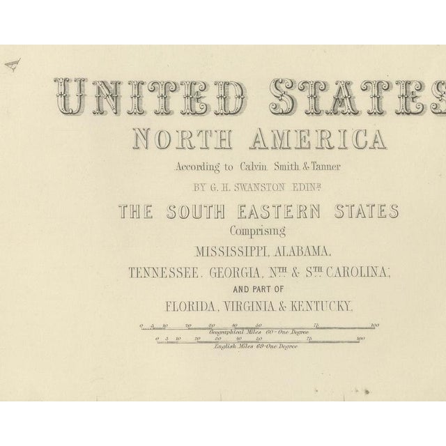 Antique Map of the South Eastern United States with Cape Hatteras, 1860 For Sale - Image 4 of 8