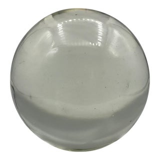 Large Vintage Crystal Sphere Paper Weight For Sale