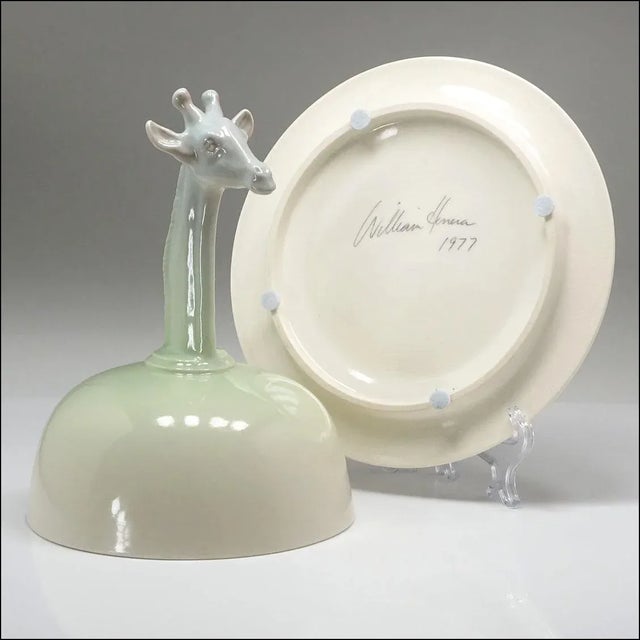 1970s 1970s William Herrera Studio Art Porcelain Giraffe Covered Dish For Sale - Image 5 of 6