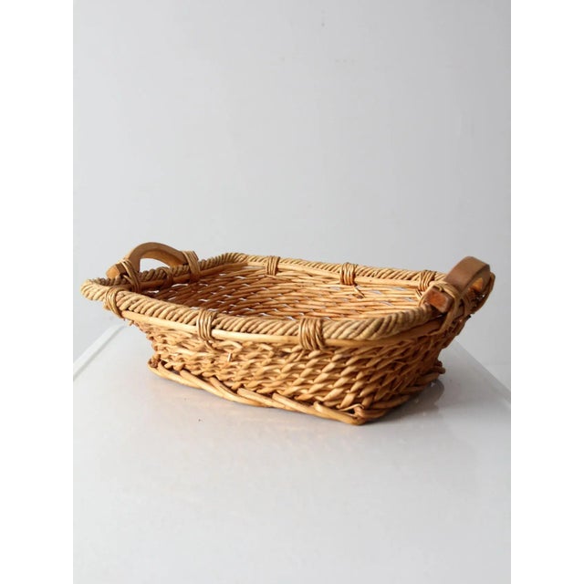 Vintage Woven Basket Tray For Sale - Image 4 of 9