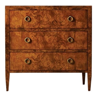 Three Drawer Chest on Legs - Burl For Sale