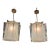 Pair of Italian Modern Pale Green Frosted Glass Lanterns For Sale