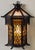 Asian / Aesthetic Movement style wooden lantern shaped wall sconce with mica panel inserts. Newly reconditioned and re-...