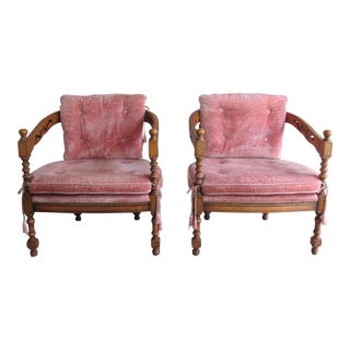 1970s Mediterranean Style Club Chairs by Giorgetti, Italy, a Pair For Sale