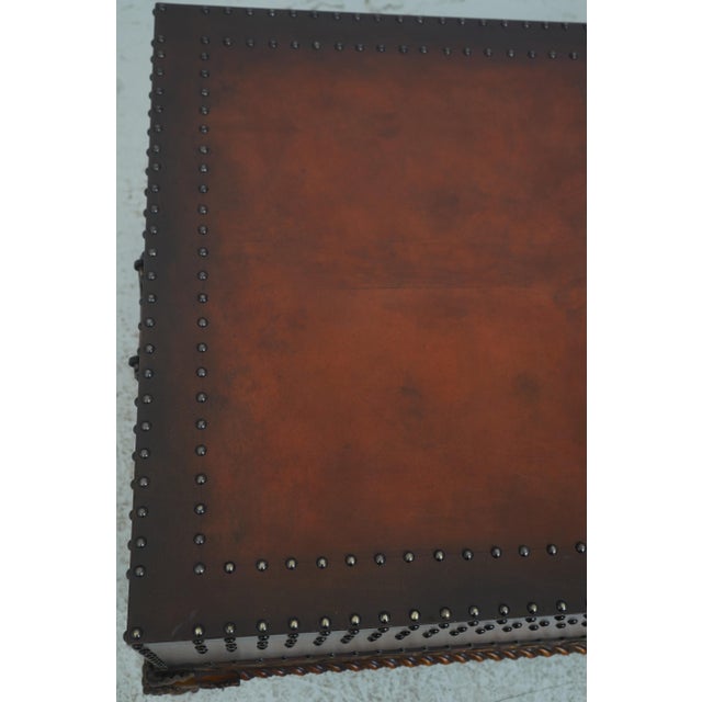 Ralph Lauren Leather Studded Claw Foot Coffee Table For Sale - Image 11 of 17