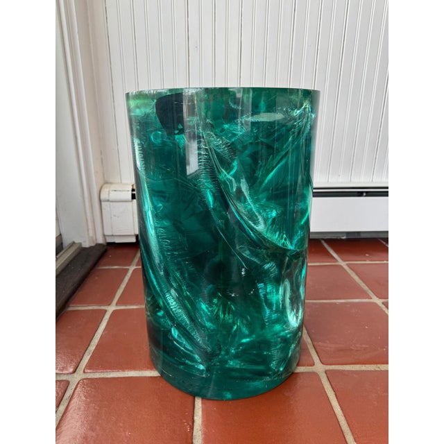 1980s Resin Accent Table With Glass Top For Sale - Image 10 of 13