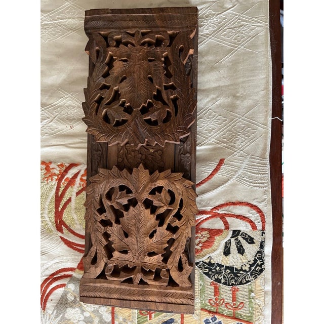 Arts & Crafts Vintage Hand Carved Wood Desk Set Abacus Expanding Book Rack Letter Opener - Set of 5 For Sale - Image 3 of 15