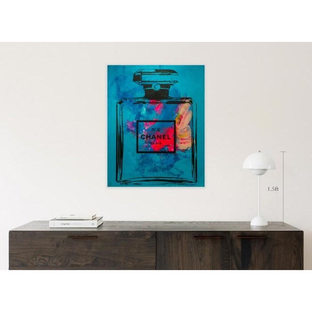 Iconic Chanel No 5. Acrylic on cradled plywood. Signature at the back. Ready to hang.