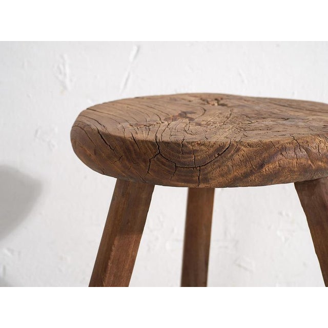 Antique Wabi Sabi Style Stool, 1900 For Sale - Image 5 of 10